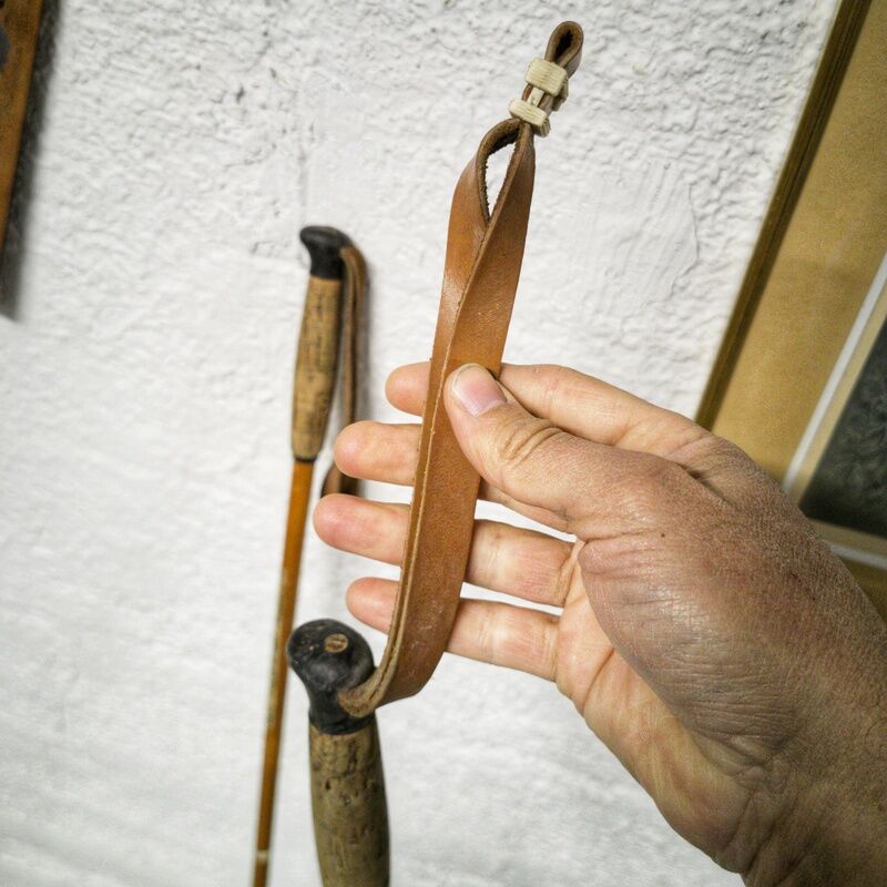 Wooden ski poles