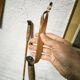 Wooden ski poles