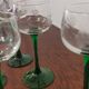 Lot of 10 Old green-stemmed wine glasses from Alsace Engraved vine decoration ARC crystal