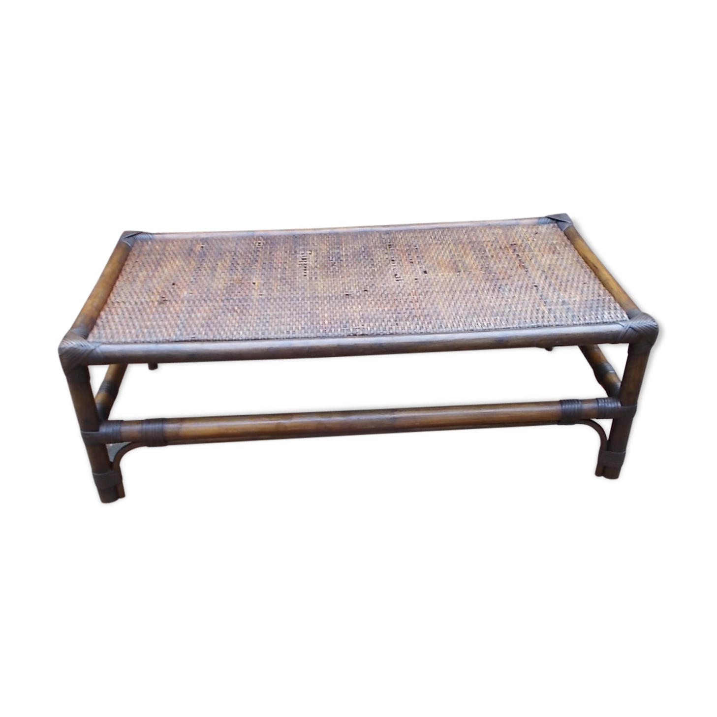 Table basse rotin et cannage