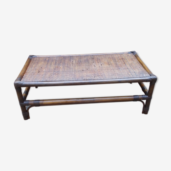 Table basse rotin et cannage