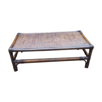 Table basse rotin et cannage