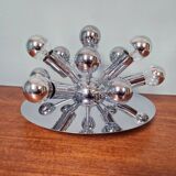Sputnik ceiling light in chrome metal, Space Age style, 70s
