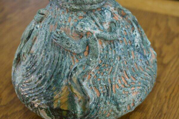 Designer ceramic vase in terracotta signed 1968