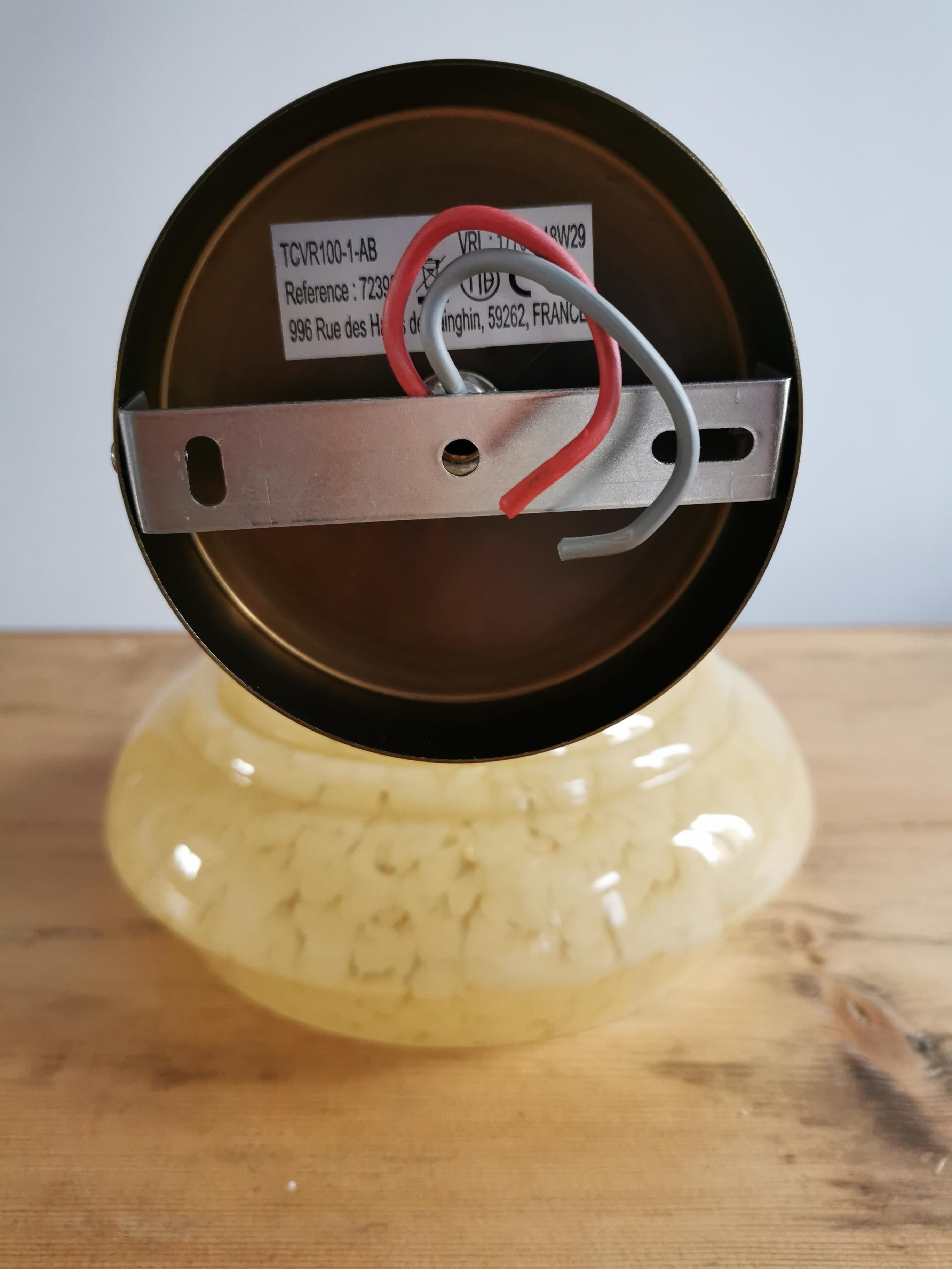 Vintage lampshade wall lamp in yellow Clichy glass