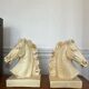Pair of plaster horse bookends