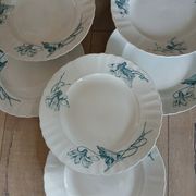 12 assiettes plates anciennes en Terre de fer 