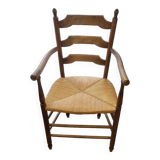 Chaise ancienne en bois paillée