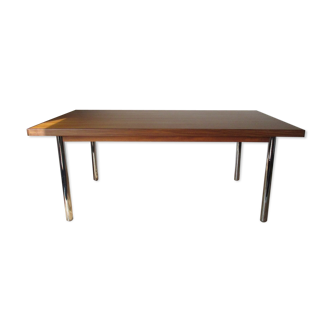 70's chrome teak table