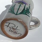 Artisanal pitcher Vallauris thistles 1l