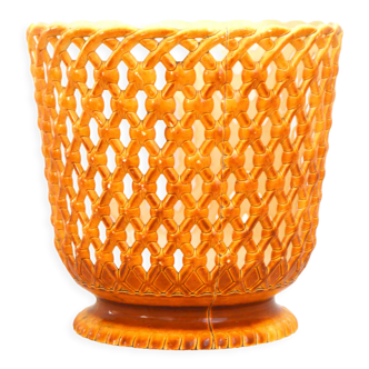 Cache-pot ajouré orange