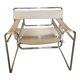 Wassily chair in white leather with chrome base
