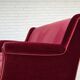 1960s, Danish 3-seater sofa, cherry-red furniture velour, ash wood.