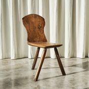 Tripod accent chair Wabi Sabi, hand-carved, 19th century.