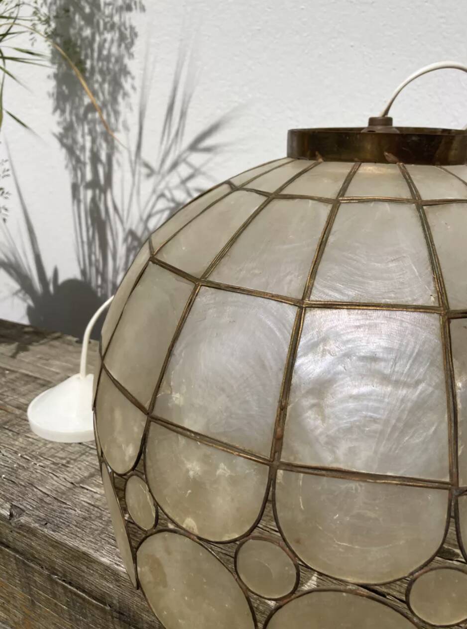 Suspension nacre laiton 1960