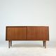 Buffet bas en teck vintage des années 60, style mid-century HiFi.