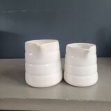 Pair of antique Gien porcelain pitchers