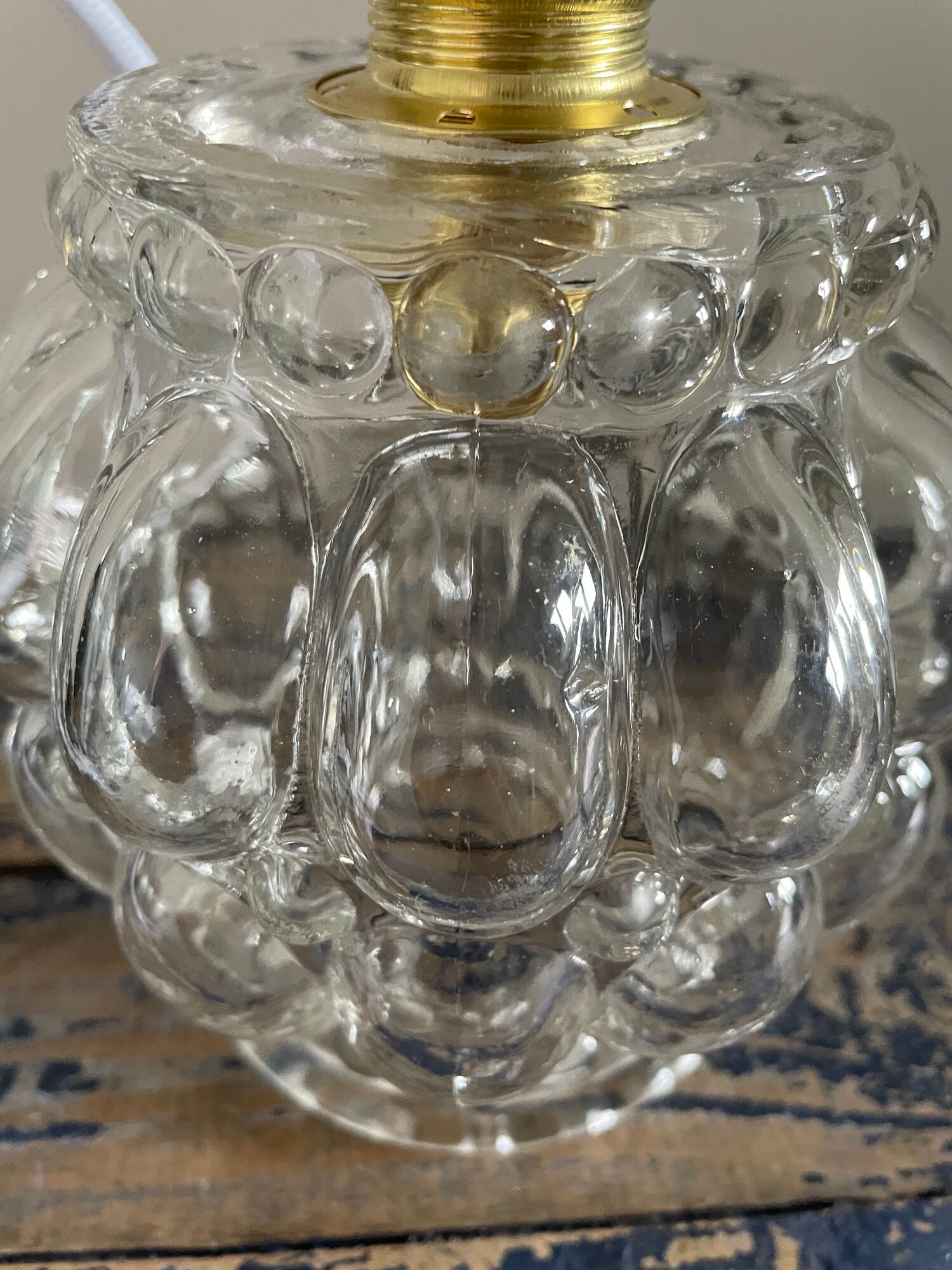 Hanging lamp pressed molded glass