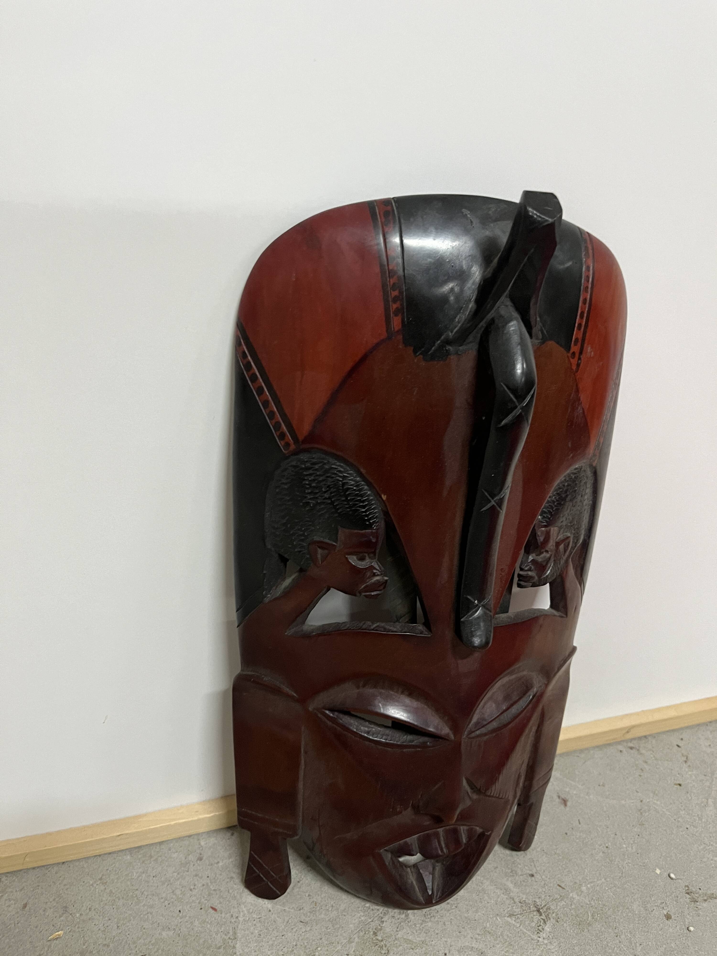 African carved wooden mask from the 1960s