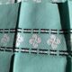 Nappe and 12 water green cotton towels, Basque handicrafts