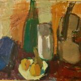 Original Swedish oil on panel – signed "O. Ln", 1950