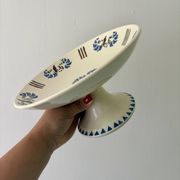 Compote dish or antique footed plate in ironstone - Laval -