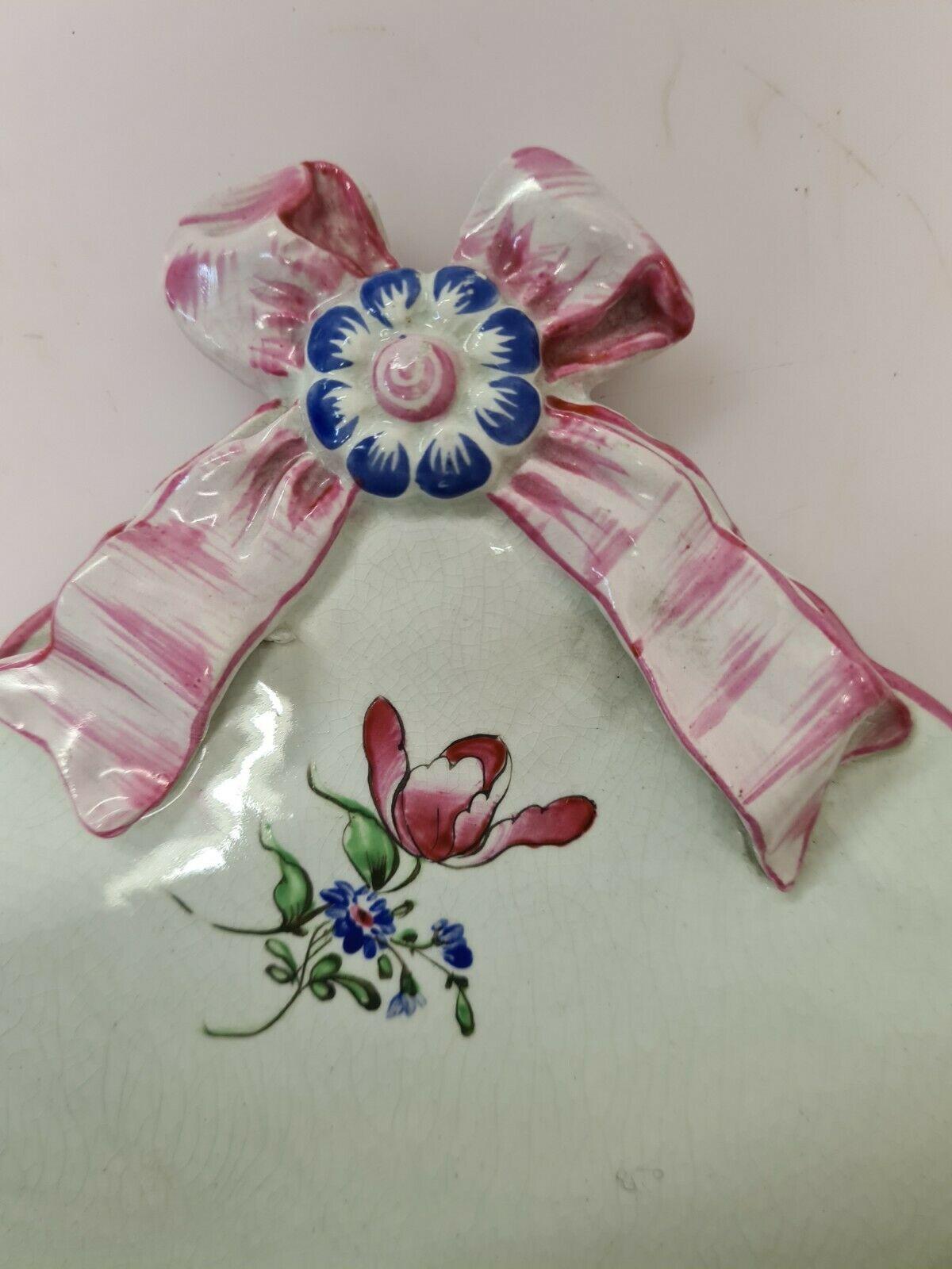 Bouquet door in Luneville earthenware