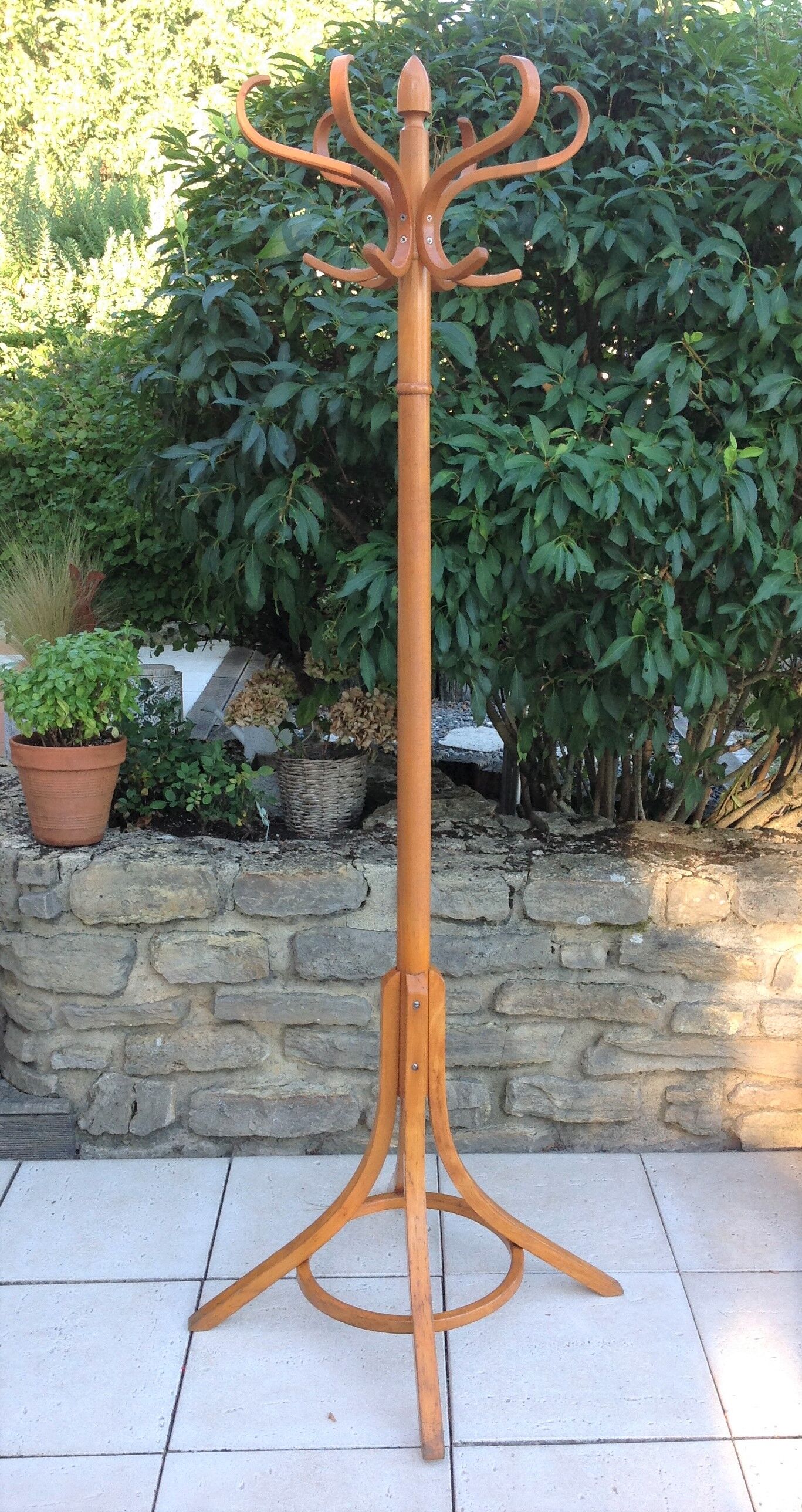 Coat rack with six heads in curved wood Baumann / vintage 50s-60s