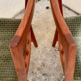 Pair of Scandinavian teak and velvet chairs 1960