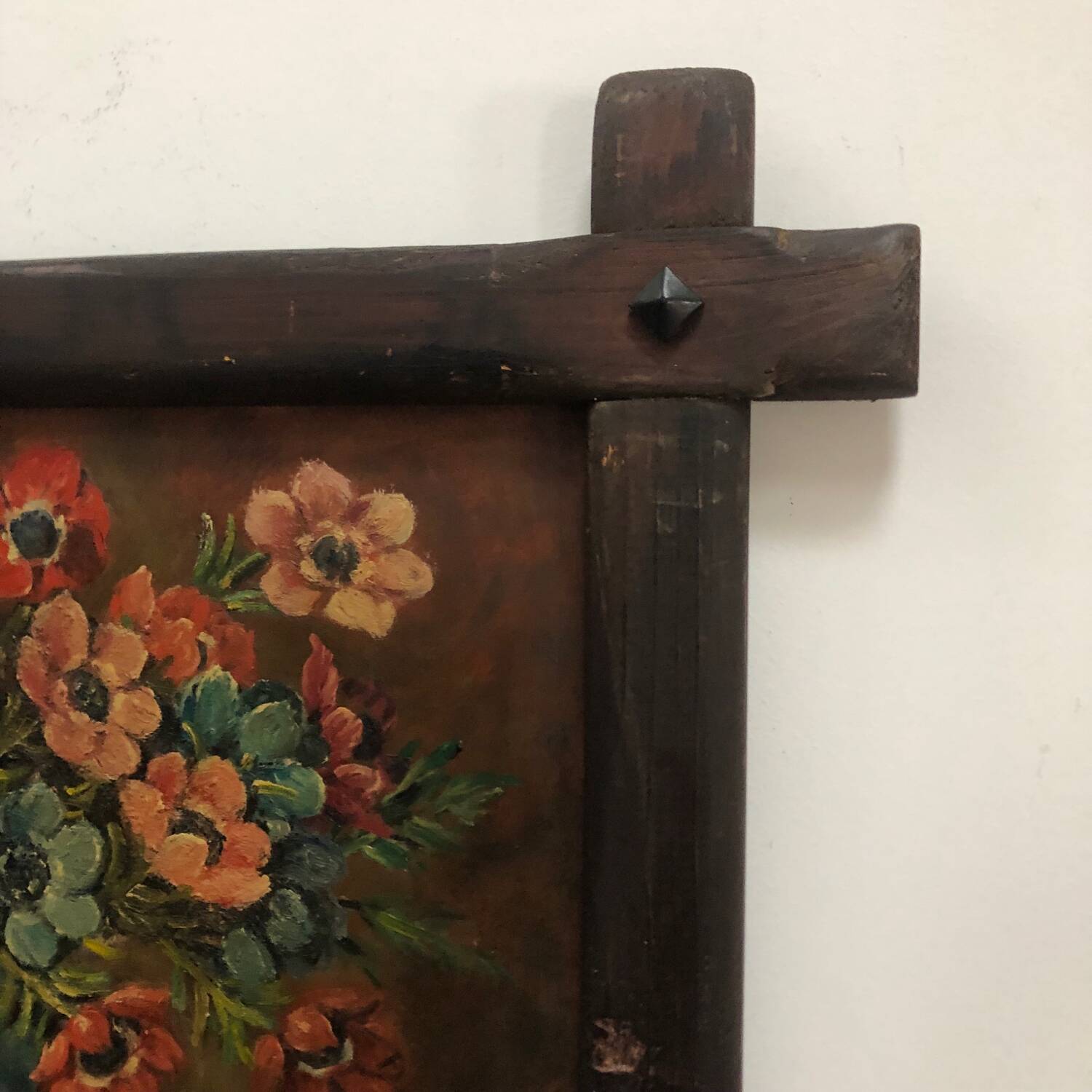 Oil on panel bouquet of tulips