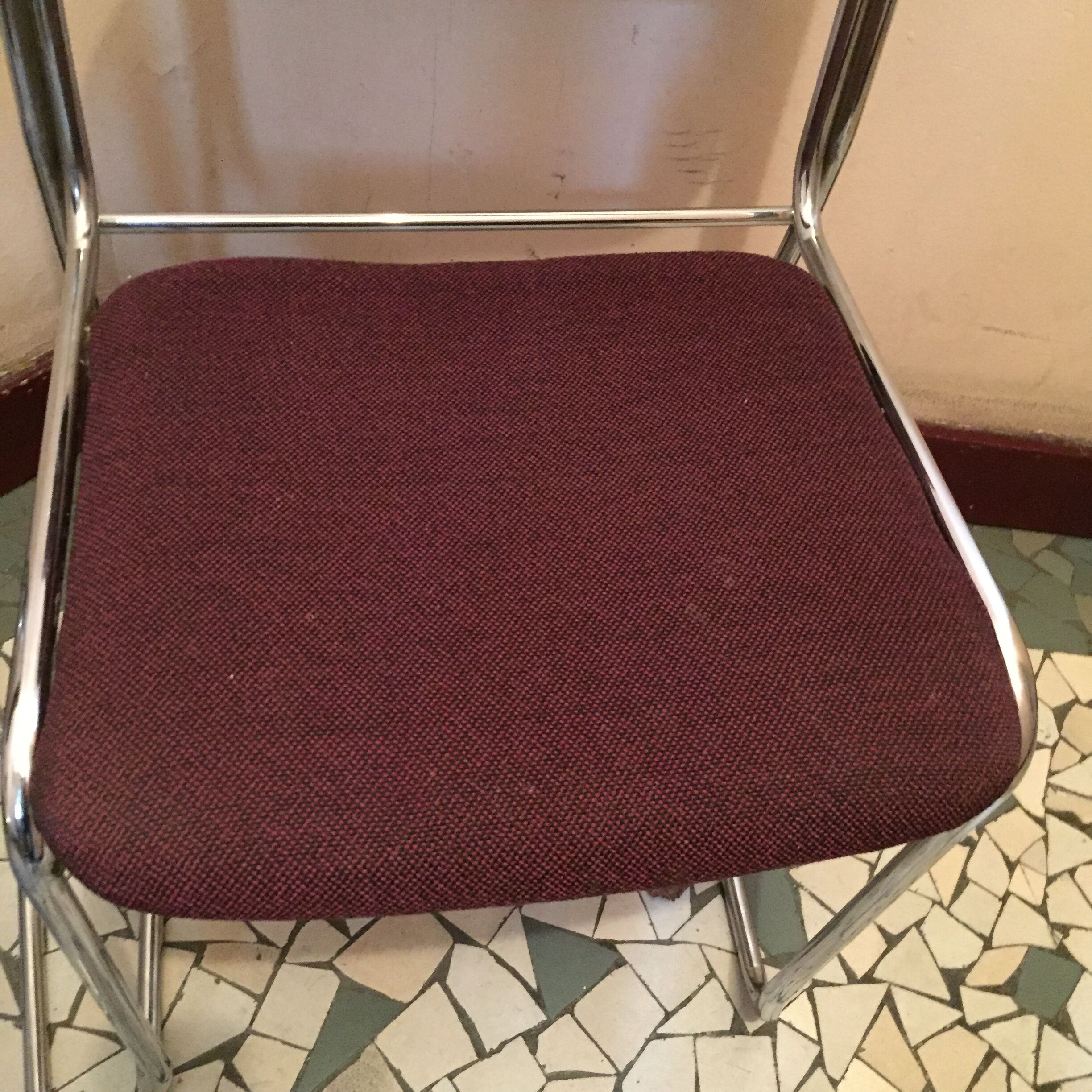 Série de 4 chaises chromées 1970