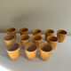 Set of 12 ochre Chavaillon de Sarreguemines cups
