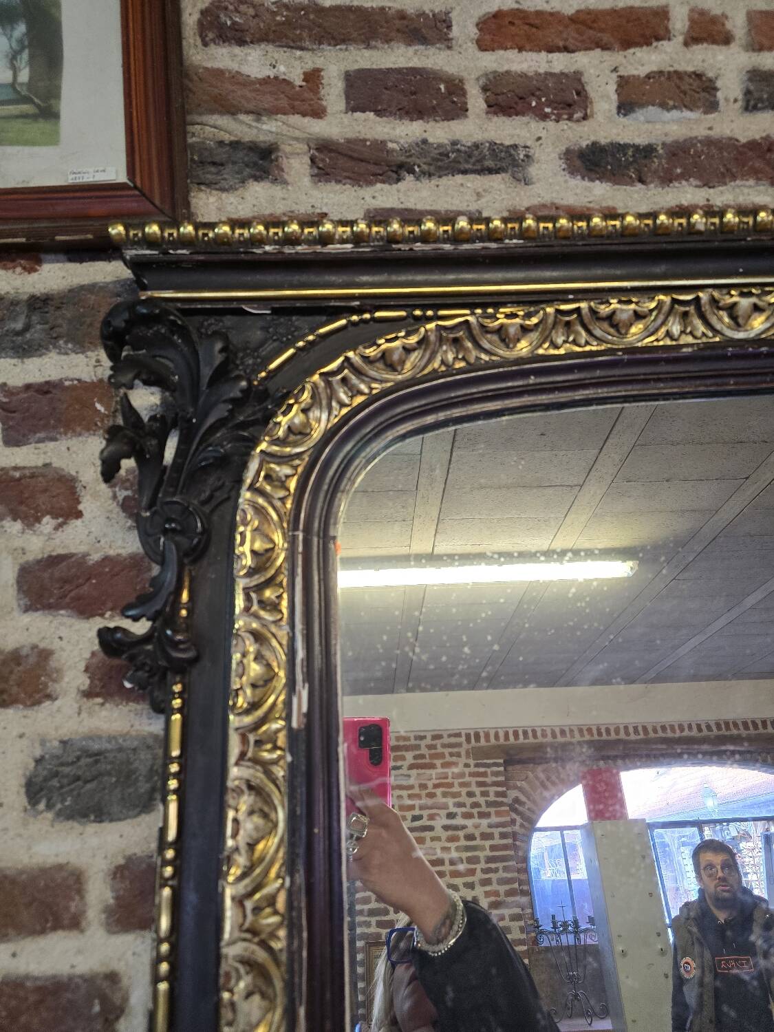 Napoleon III style panoramic mirror