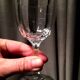 Set of 5 faceted crystal liqueur glasses with pearl legs