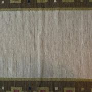 Scandinavian Modern Röllakan Pink and White Flatweave Rug, Sweden, 1960s