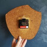 Vintage silent asymmetrical wall pendulum clock "Black and white checkered flowers"