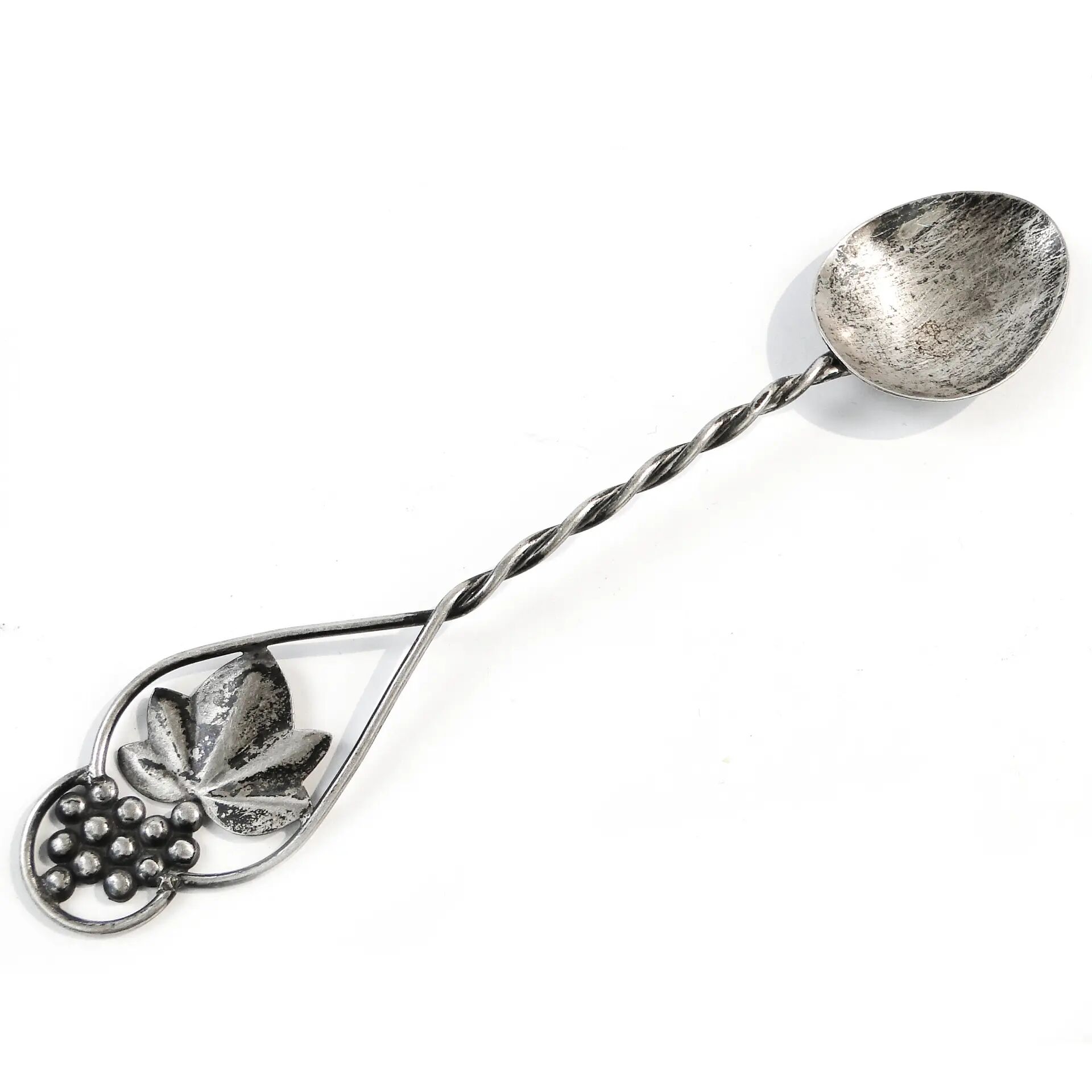 Salt spoon, mid-century modern, silver, Poland, 1970s