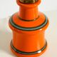 Beautiful 1960s orange ceramic table lamp with Cocoon shade | Made in Italy