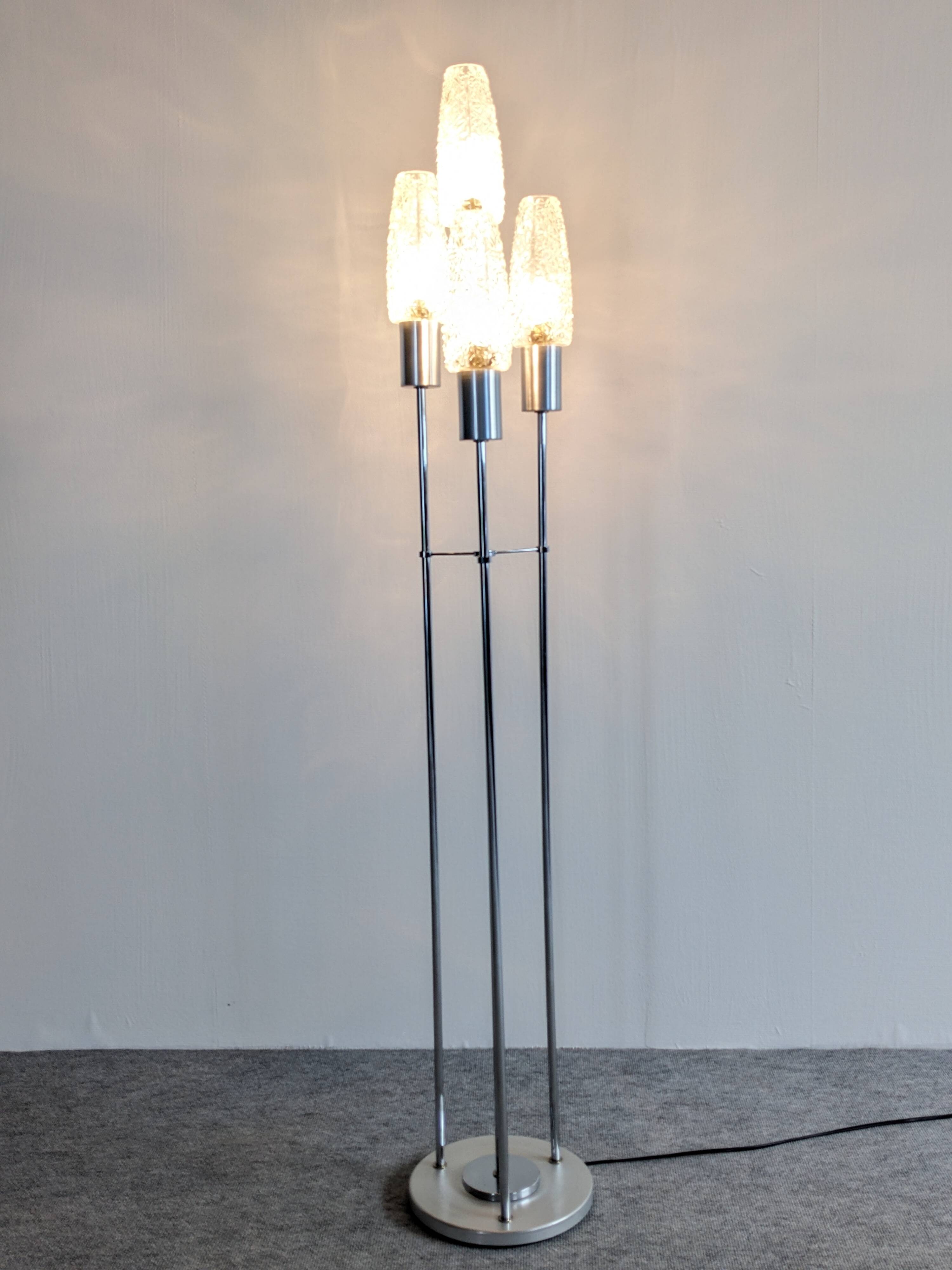 Four-light staircase lamp, France around 1970.