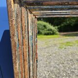 Rectangular polychrome teak mirror