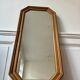 Miroir octogonal nervuré en bois doré