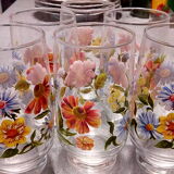 Set of 6 orangeade flower glasses
