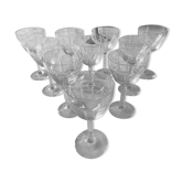 Set of 10 Deco art wine glasses