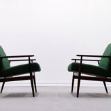 1960 Henryk Lis Mid Century Armchair in Green Tweed