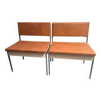 Duo of vintage trunk benches