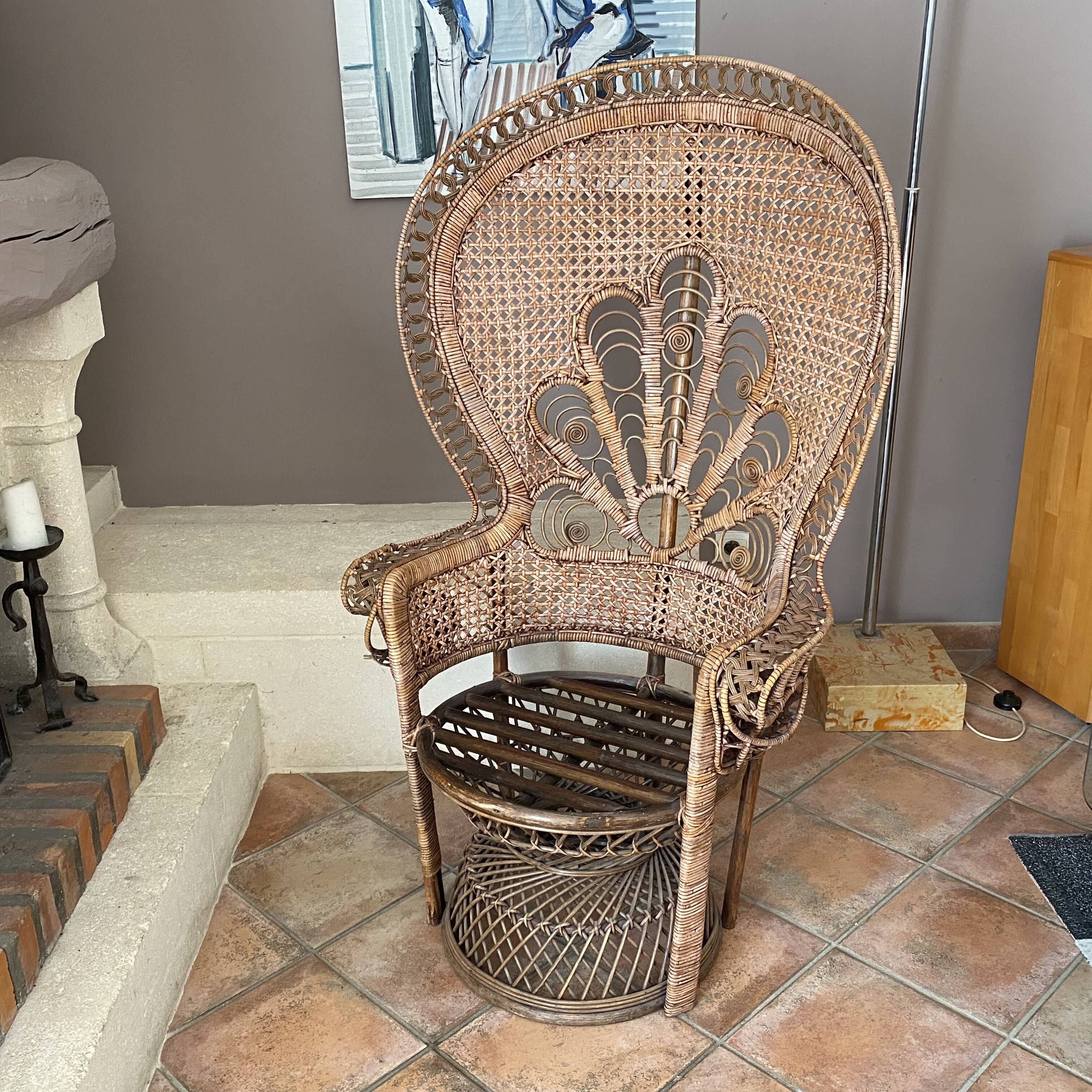 Emmanuelle rattan armchair. 1970.