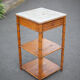 Bedside table wood imitation bamboo and marble colonial style, pedestal table, furniture 1 old drawer