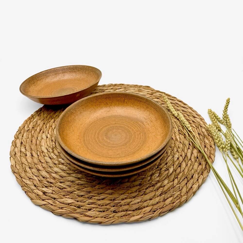 Glazed stoneware deep plates Longchamp