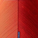 Pair of Royal Delft blue and white ceramic table lamps with new vermilion silk shades.