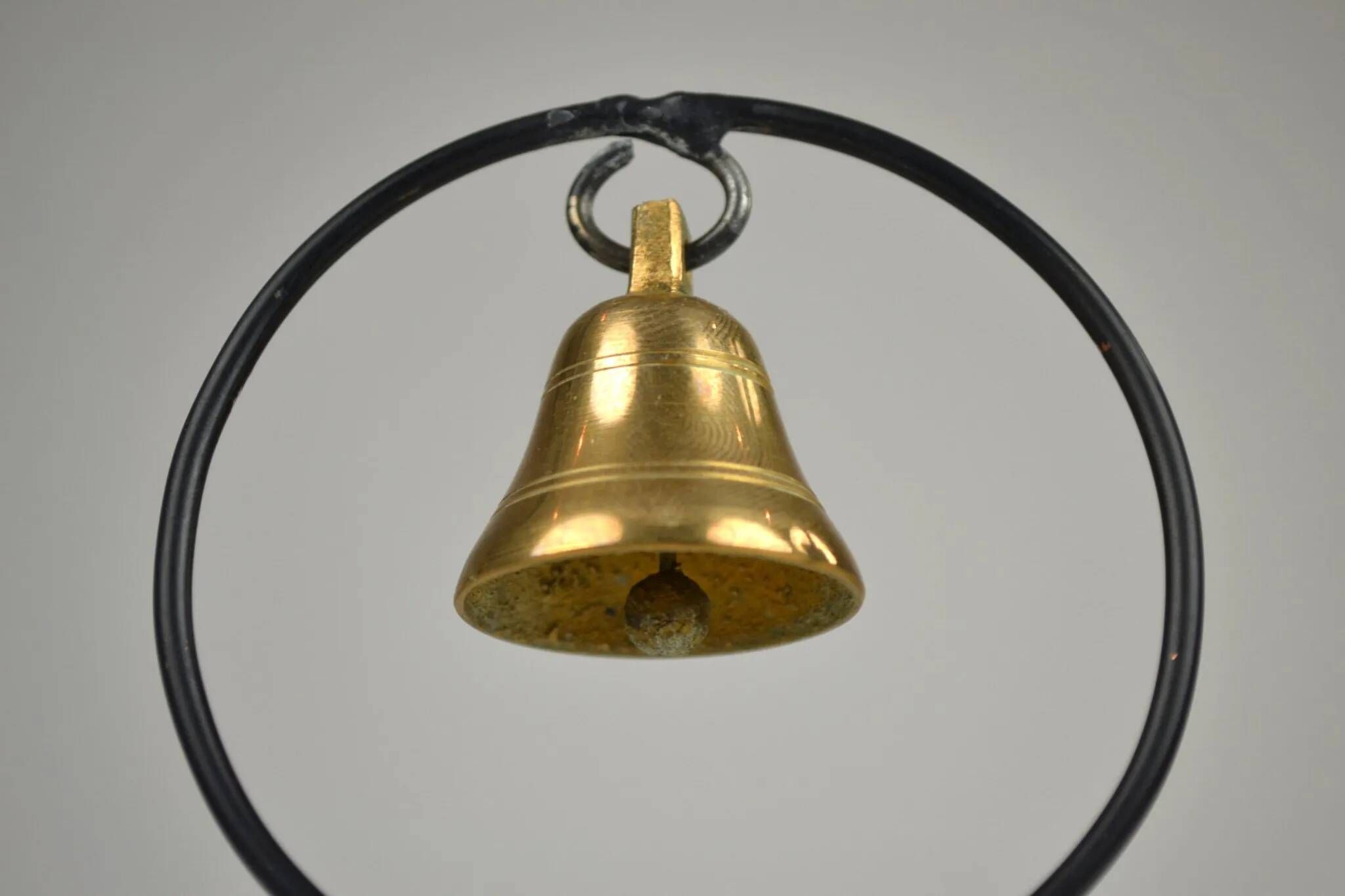 Four-Candle Candelabra with Brass Bell — Ystad-Metall, Sweden, 1950s